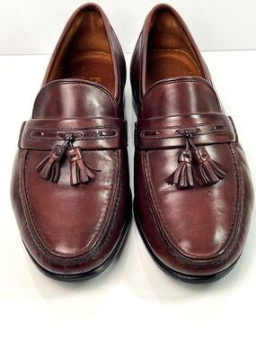 Allen Edmonds Ravenna Burgundy Leather Tassel Loafer Shoes size 8 Executive